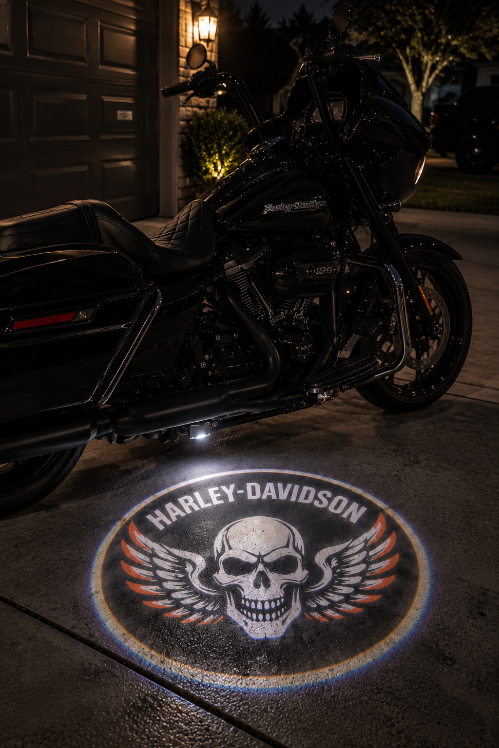 RideGlow Moto™ Motorcycle Ground Projector